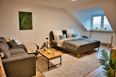 Ein Sitzbereich in der Unterkunft Wohnung im Herzen Bochums (1 km zum Hauptbahnhof)