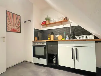 Küche/Küchenzeile in der Unterkunft Über den Dächern von Witten bis 6P
