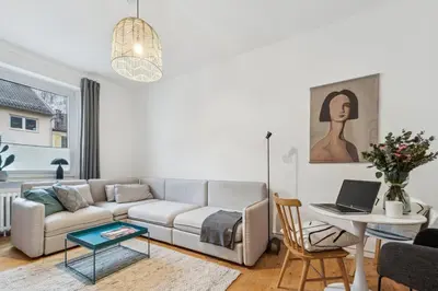 Ein Sitzbereich in der Unterkunft Altbautraum im Zooviertel - Nähe DUS & Dortmund & Köln & Essen