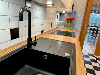 Küche/Küchenzeile in der Unterkunft Ruhrpott Residenz - 3 Zimmer Suite - 70qm mit Balkon