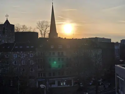 Blick auf den Sonnenuntergang/Sonnenaufgang von der Ferienwohnung aus oder aus der Nähe