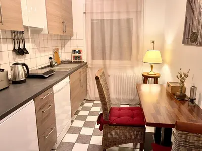 Küche/Küchenzeile in der Unterkunft Tunnel Apartment - Nordbahntrasse, Kontaktloser Self-Check-in, Netflix