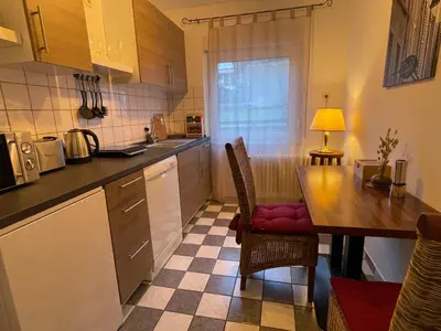 Küche/Küchenzeile in der Unterkunft Tunnel Apartment - Nordbahntrasse, Kontaktloser Self-Check-in, Netflix