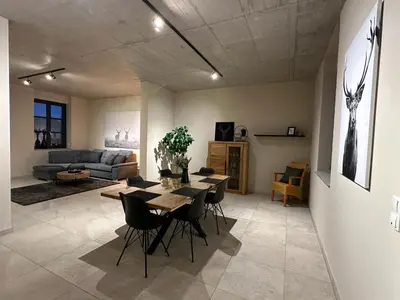 Ein Sitzbereich in der Unterkunft Ferienwohnungen Hamminkeln, Berg4Home