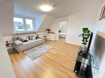 Ein Sitzbereich in der Unterkunft FeWo & Monteurwohnung