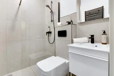 Ein Badezimmer in der Unterkunft Gemütliches Apartment/ Ruhrpark