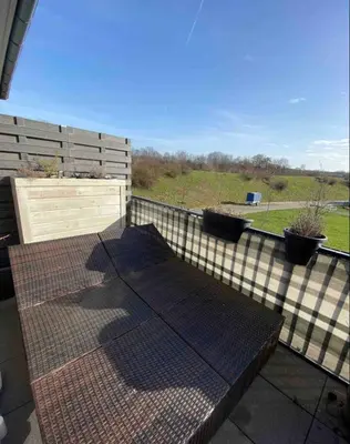 Ein Balkon oder eine Terrasse in der Unterkunft Zimmer am Bachlauf