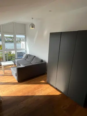 Ein Sitzbereich in der Unterkunft Haus mit Panoramablick auf den Phönixsee