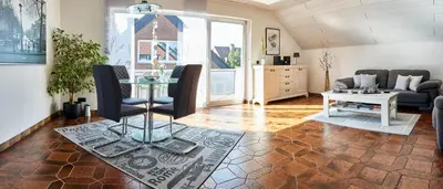 Ein Sitzbereich in der Unterkunft Ferienwohnung Belfi