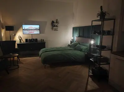 Ein Bett oder Betten in einem Zimmer der Unterkunft Stilvolles Appartment in Hagen