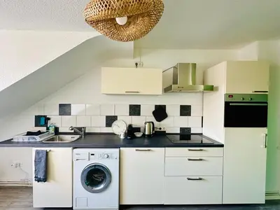 Küche/Küchenzeile in der Unterkunft Urban Green Monteur Appartement Hagen