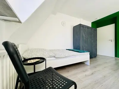 Ein Bett oder Betten in einem Zimmer der Unterkunft Urban Green Monteur Appartement Hagen