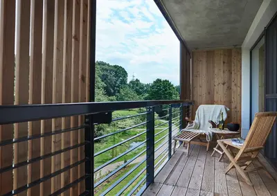 Ein Balkon oder eine Terrasse in der Unterkunft Landhotel Voshövel