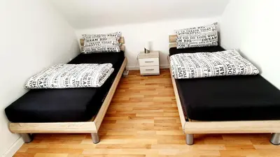 Ein Bett oder Betten in einem Zimmer der Unterkunft Gemütliche Monteurwohnung in Oberhausen
