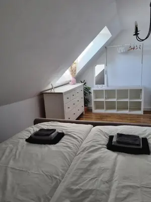 Ein Bett oder Betten in einem Zimmer der Unterkunft Wohlfühlende Wohnung nähe Dortmund