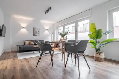 Ein Sitzbereich in der Unterkunft MODERN & MINIMAL - Design-Apartment in Stadtmitte
