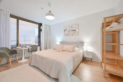 Ein Bett oder Betten in einem Zimmer der Unterkunft Goodliving Apartments Studio mit Balkon & Netflix