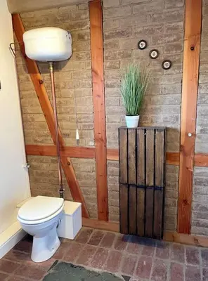 Ein Badezimmer in der Unterkunft Fachwerkhaus am Waldesrand