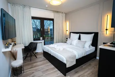 Ein Bett oder Betten in einem Zimmer der Unterkunft Boutique Apartment 2 Oberhausen