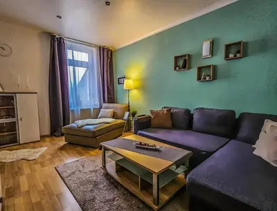 Ein Sitzbereich in der Unterkunft Apartment Sophia