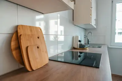 Küche/Küchenzeile in der Unterkunft bright & grey - Netflix - City - Wifi - 4 Person