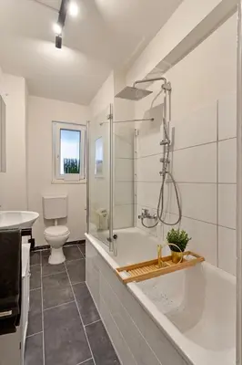 Ein Badezimmer in der Unterkunft Villa trifft Zeche by Cordis Sky für bis zu 7 Personen 5 Minuten zur Messe Essen und zum Hauptbahnhof Essen