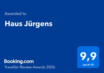 Ein Zertifikat, Auszeichnung, Logo oder anderes Dokument, das in der Unterkunft Haus Jürgens ausgestellt ist