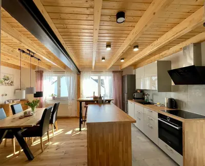 Küche/Küchenzeile in der Unterkunft Helles ruhiges Appartement im Grünen