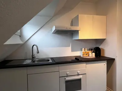 Küche/Küchenzeile in der Unterkunft FlattyOne Ruhrgebiet - Schlafkomfort und Anbindung - neu renoviert