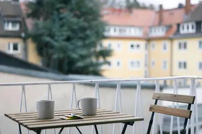 Ein Balkon oder eine Terrasse in der Unterkunft 44 Apartments - Modern, Gemütlich, WLAN, Balkon, Stellplatz