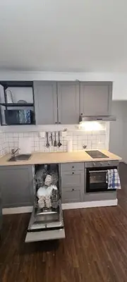 Küche/Küchenzeile in der Unterkunft 3-Bett Wohnung im Boardinghaus Elisabeth