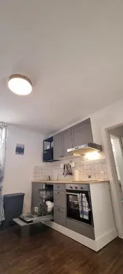Küche/Küchenzeile in der Unterkunft 3-Bett Wohnung im Boardinghaus Elisabeth