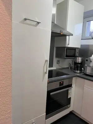 Küche/Küchenzeile in der Unterkunft Modernes, stilvolles 1-Zimmer Wohnung nahe FernUni