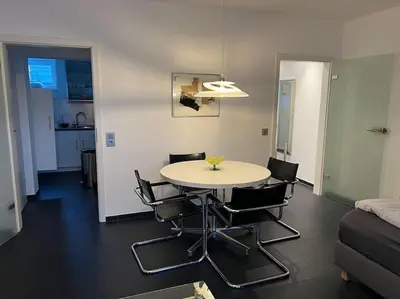 Küche/Küchenzeile in der Unterkunft Modernes, stilvolles 1-Zimmer Wohnung nahe FernUni