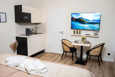 Küche/Küchenzeile in der Unterkunft Boutique Apartment 4 Oberhausen