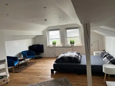 Ein Sitzbereich in der Unterkunft Harkort Seeblick 1
