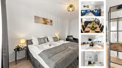 Ein Bett oder Betten in einem Zimmer der Unterkunft VINFUL: Premium-Apartment mit Balkon und Parkplatz