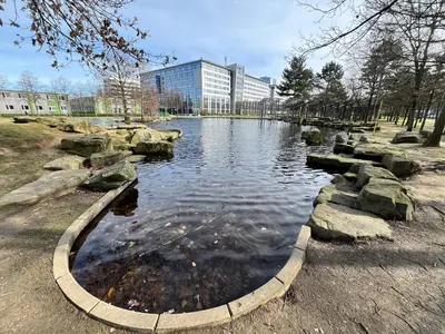 Blick auf einen Fluss in der Nähe der Ferienwohnung