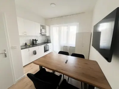 Küche/Küchenzeile in der Unterkunft Vibehome Düsseldorf - Stadtmitte