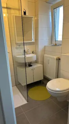 Ein Badezimmer in der Unterkunft Adel Kaldekirche