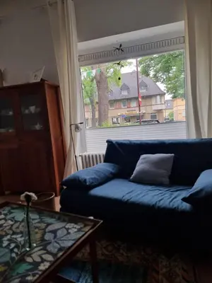 Ein Sitzbereich in der Unterkunft Apartment Wedau