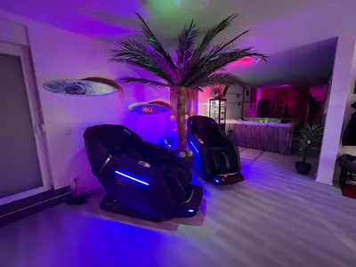 Ein Sitzbereich in der Unterkunft Relax-Suite