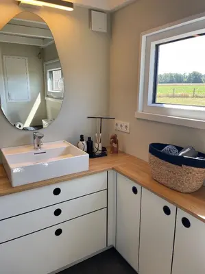 Küche/Küchenzeile in der Unterkunft Tiny House Alpakablick - inklusive Alpaka Meet & Greet an bestimmten Terminen