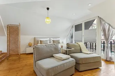 Ein Sitzbereich in der Unterkunft Gemütliche Fachwerkwohnung Zentrum Lüdinghausen