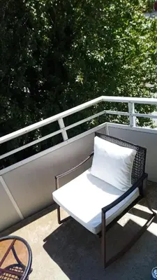 Ein Balkon oder eine Terrasse in der Unterkunft saniert zentrale 2Zi Wohnung Messe Essen