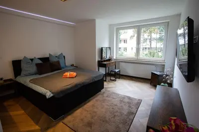 Ein Bett oder Betten in einem Zimmer der Unterkunft Stilvolle Stadtwohnung