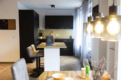 Küche/Küchenzeile in der Unterkunft Stilvolle Stadtwohnung