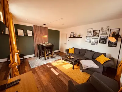 Ein Sitzbereich in der Unterkunft Moderne Ferienwohnung Iserlohn 2
