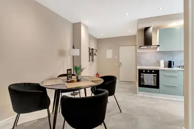 Küche/Küchenzeile in der Unterkunft 24-7 Living - Unna Central City Apartments