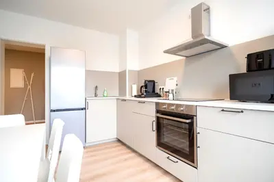 Küche/Küchenzeile in der Unterkunft Juno - #1 Terrassen-Apartment, Netflix, WLAN
